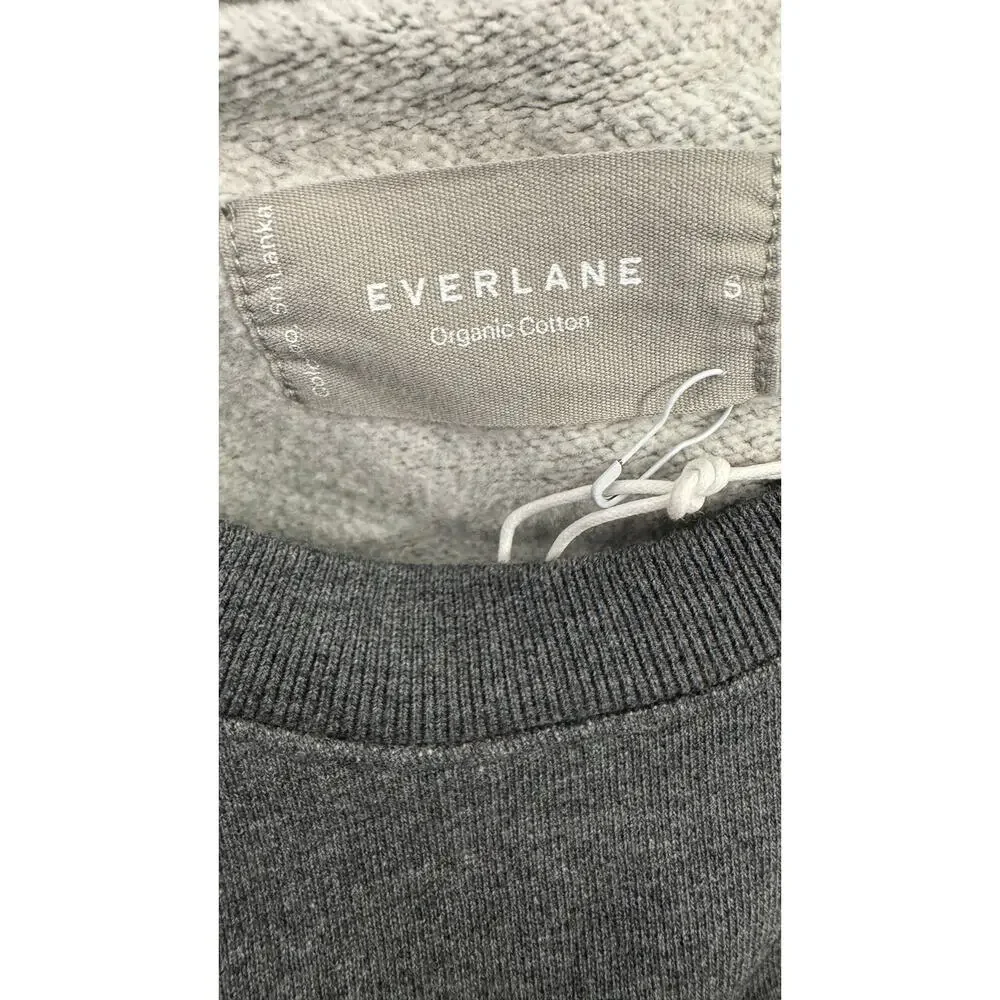 Everlane Track Organic Cotton Crewneck Sweatshirt Pullover Mens Small Grey New